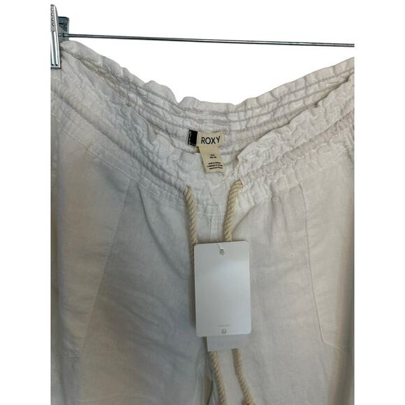 NWT Roxy Women's Oceanside Sea Salt Drawstring Wide-Leg Pants Size Large - Picture 6 of 6